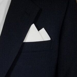 New - White Cotton Pre-Folded Pocket Square Handkerchief Insert